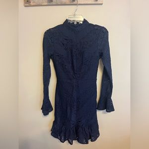 Hello Molly lace high neck long sleeve dress